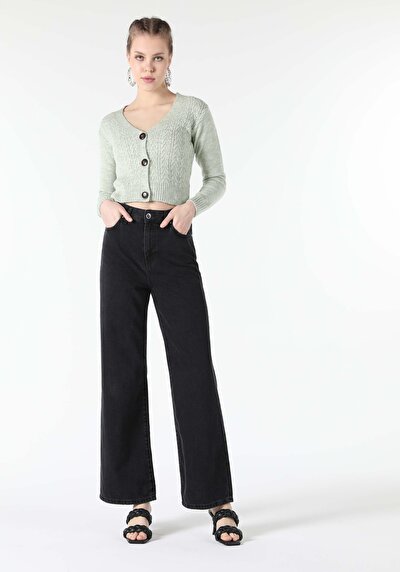 Image de Cardigan Tricot Vert Slim Fit Femme