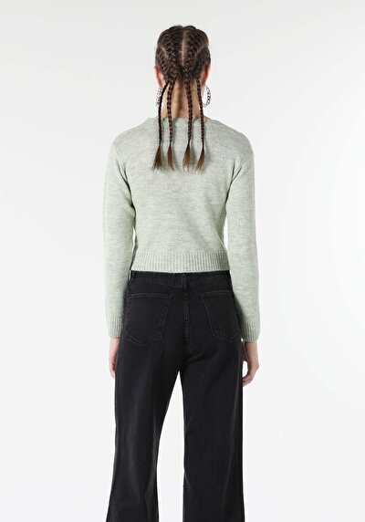 Image de Cardigan Tricot Vert Slim Fit Femme