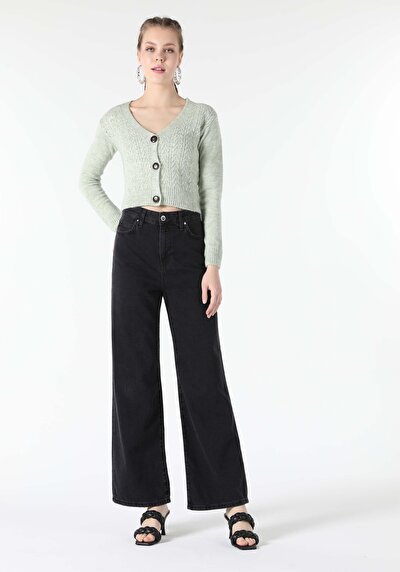 Image de Cardigan Tricot Vert Slim Fit Femme