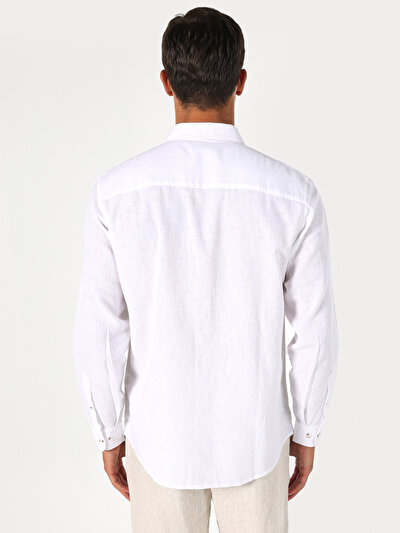 Image de Chemise À Manches Longues Blanc Comfort Fit Homme