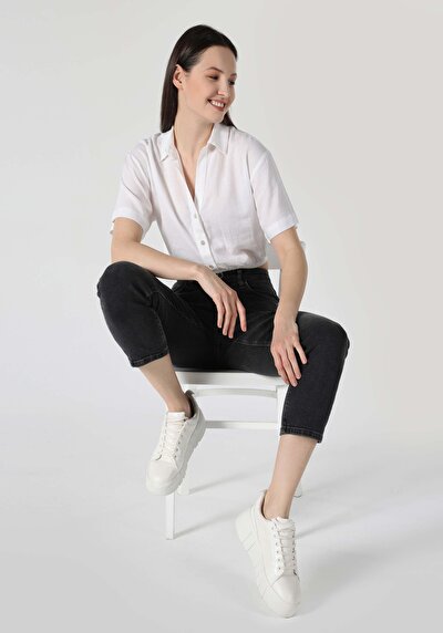 Image de Chemise À Manches Courtes Blanc Regular Fit Femme