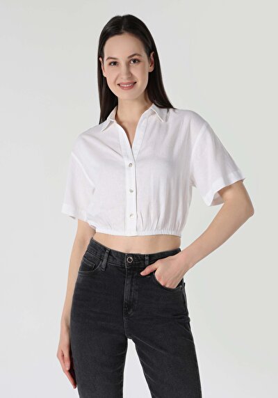 Image de Chemise À Manches Courtes Blanc  Regular Fit Femme