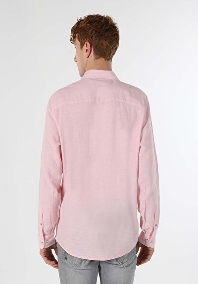 Image de Chemise À Manches Longues Rose Comfort Fit Homme