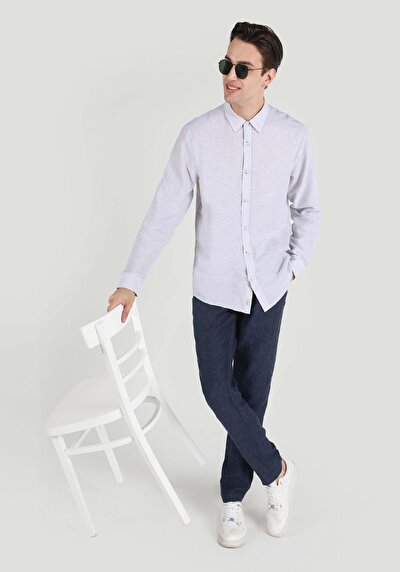 Image de Chemise À Manches Longues Gris Comfort Fit   Homme