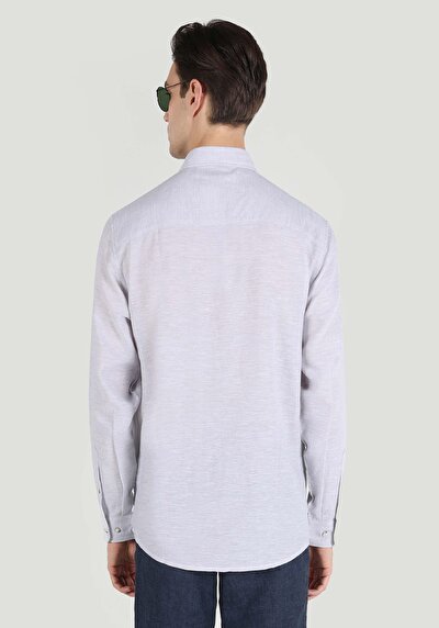 Image de Chemise À Manches Longues Gris Comfort Fit Homme