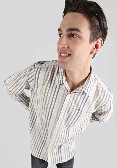 Image de Chemise À Manches Longues Kaki Regular Fit   Homme