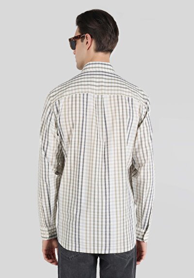 Image de Chemise À Manches Longues Kaki Regular Fit   Homme