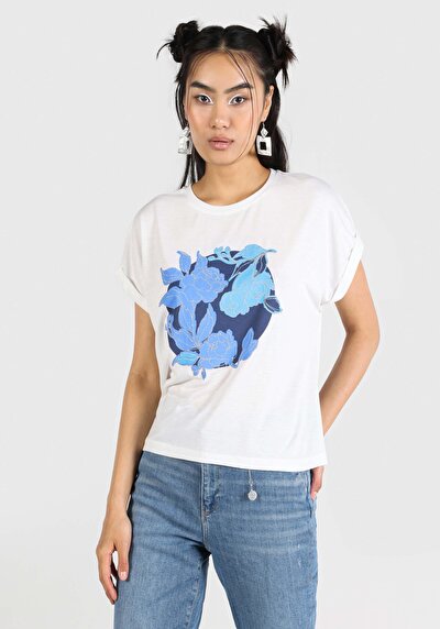 Image de T-shirt À Manches Courtes Blanc Regular Fit  Femme