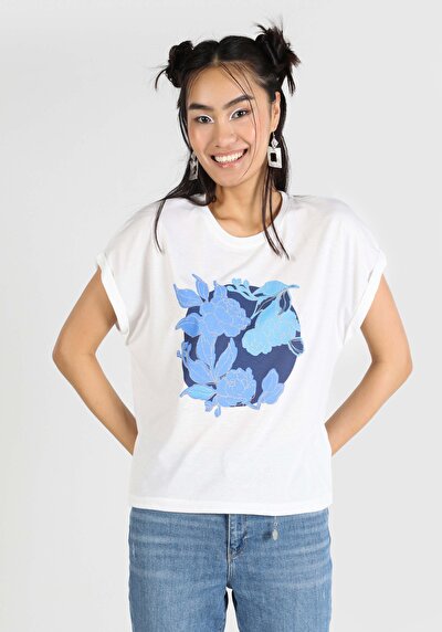 Image de T-shirt À Manches Courtes Blanc Regular Fit  Femme