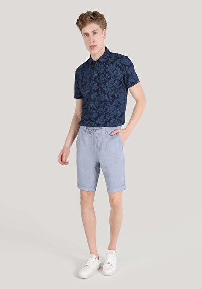 Image de Short Bleu Regular Fit Homme