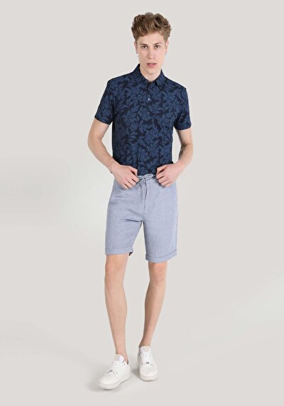 Image de Short Bleu Regular Fit Homme