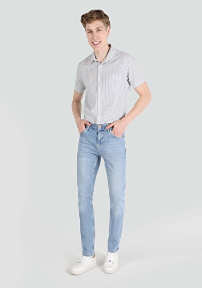 Image de 044 Karl Pantalon Bleu En Straight Fit Homme