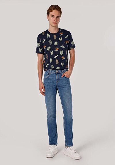 Image de 044 Karl Pantalon Bleu   En  Straight Fit Homme