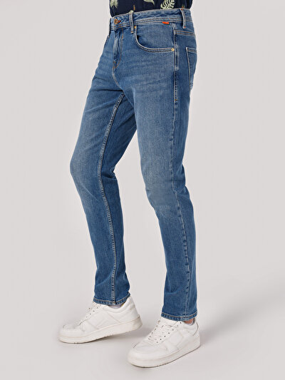 Image de 044 Karl Pantalon Bleu   En  Straight Fit Homme