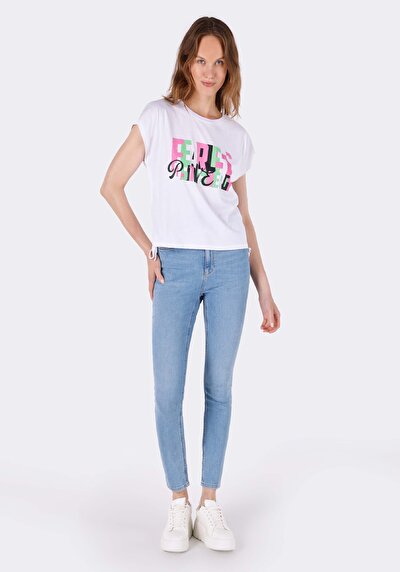 Image de T-shirt À Manches Courtes Blanc Regular Fit Femme