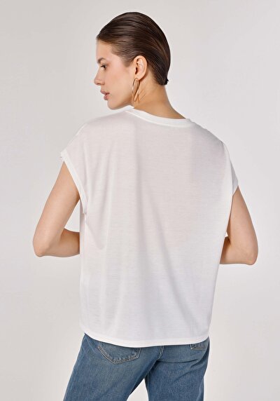 Image de T-shirt À Manches Courtes Blanc Regular Fit  Femme