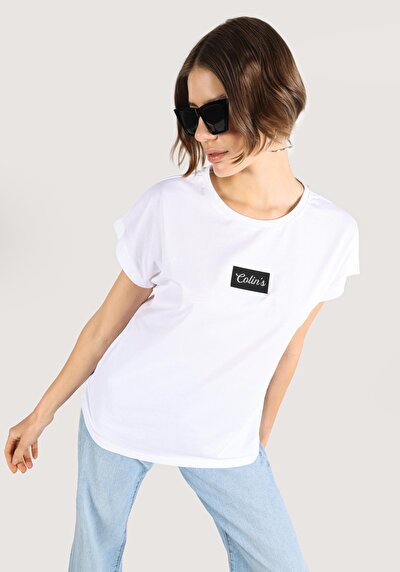 Afficher les détails de T-shirt À Manches Courtes Blanc Regular Fit Imprimé Femme