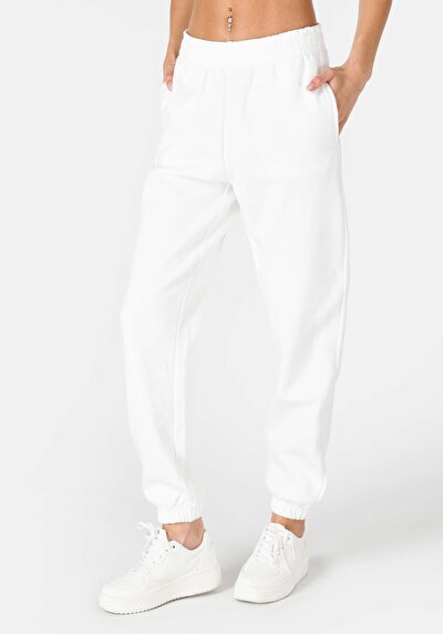 Afficher les détails de Pantalon De Survêtement Blanc Regular Fit Femme