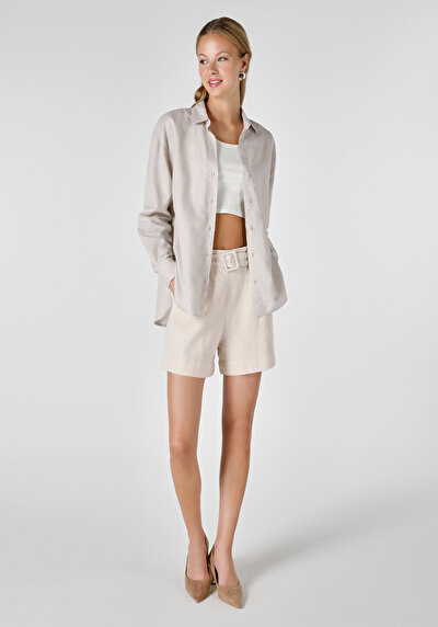 Image de Short Beige Regular Fit Femme