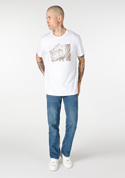 Image de T-shirt À Manches Courtes Blanc Regular Fit Homme