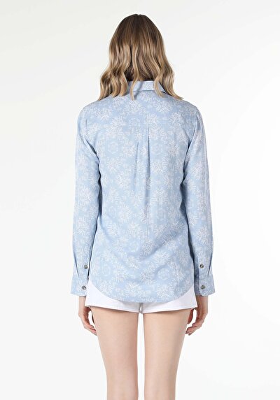 Image de Chemise À Manches Longues Bleu Regular Fit   Femme