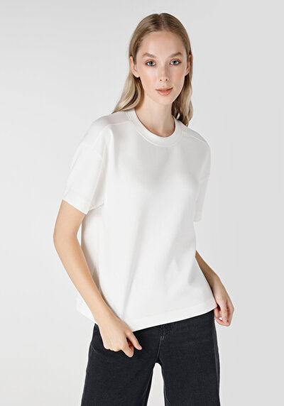 Image de T-shirt À Manches Courtes Blanc Regular Fit Femme