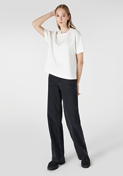 Image de T-shirt À Manches Courtes Blanc Regular Fit Femme