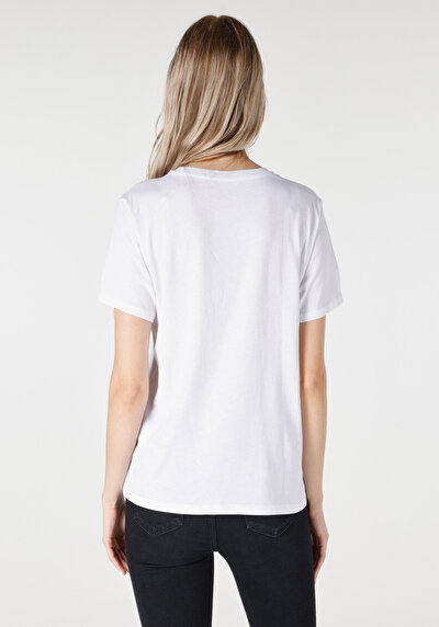 Image de T-shirt À Manches Courtes Blanc Regular Fit  Femme