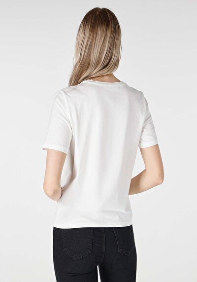 Image de T-shirt À Manches Courtes Blanc Regular Fit Femme