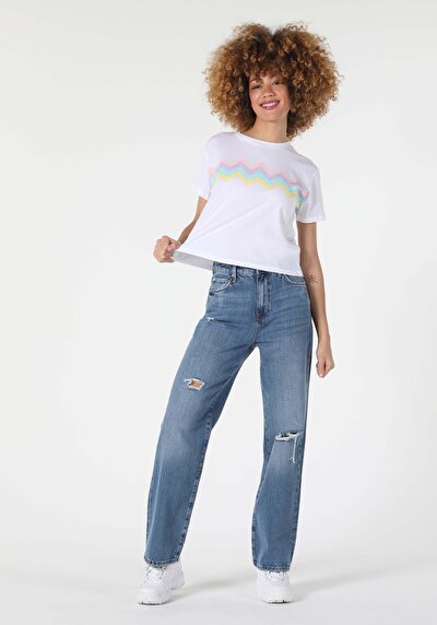 Image de T-shirt À Manches Courtes Blanc Regular Fit  Femme