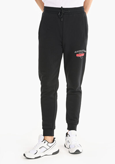 Image de Pantalon De Survêtement Noir Regular Fit Homme