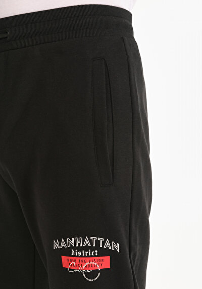 Image de Pantalon De Survêtement Noir Regular Fit Homme