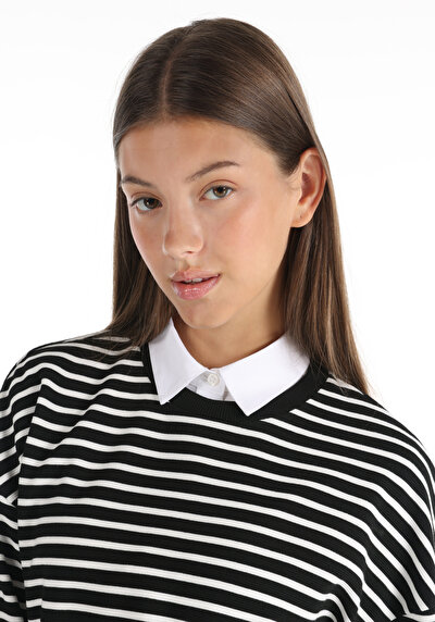 Image de T-shirt À Manches Longues Noir Regular Fit  Femme