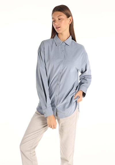 Afficher les détails de Chemise À Manches Longues Bleu Regular Fit   Femme