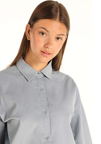 Afficher les détails de Chemise À Manches Longues Bleu Regular Fit   Femme
