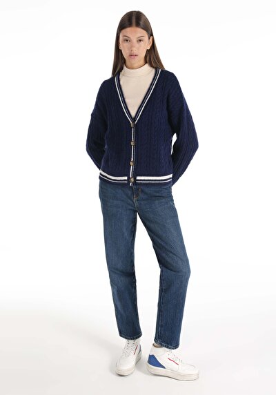 Image de Cardigan Tricot Marine Regular Fit Femme