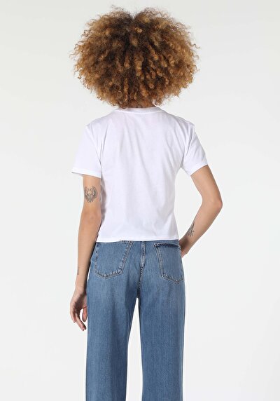 Image de T-shirt À Manches Courtes Blanc Regular Fit Femme