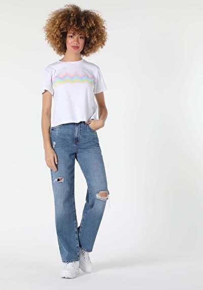 Image de T-shirt À Manches Courtes Blanc Regular Fit  Femme