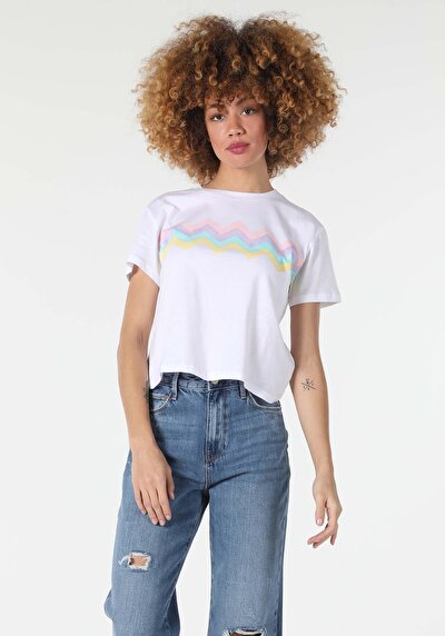 Image de T-shirt À Manches Courtes Blanc Regular Fit  Femme