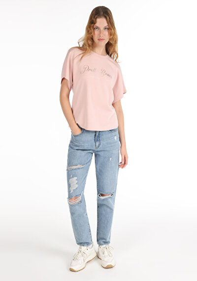 Image de T-shirt À Manches Courtes Rose Regular Fit  Femme