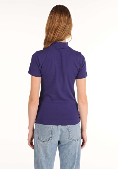 Image de T-shirt À Manches Courtes Violet Slim Fit Femme