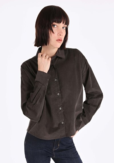 Image de Chemise À Manches Longues Anthracite Femme