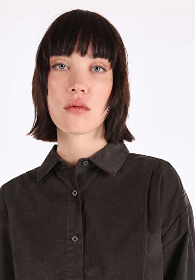 Image de Chemise À Manches Longues Anthracite    Femme