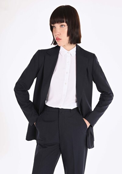 Afficher les détails de Veste De Blazer Marine Regular Fit Manches Longues  Femme