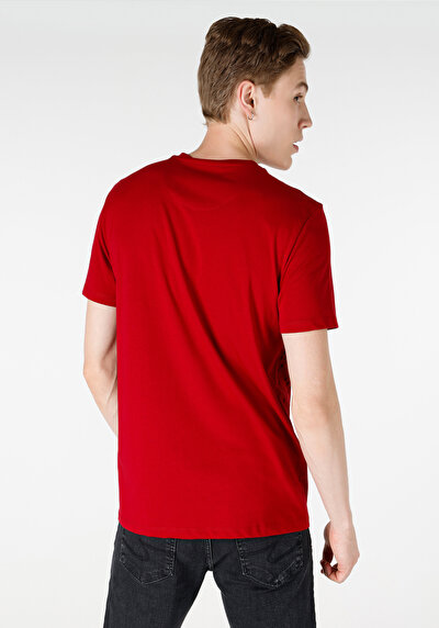Image de T-shirt À Manches Courtes Rouge Regular Fit Homme