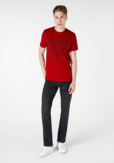 Image de T-shirt À Manches Courtes Rouge Regular Fit Homme