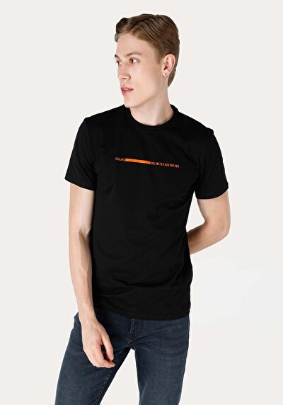 Afficher les détails de T-shirt À Manches Courtes Noir Regular Fit  Homme