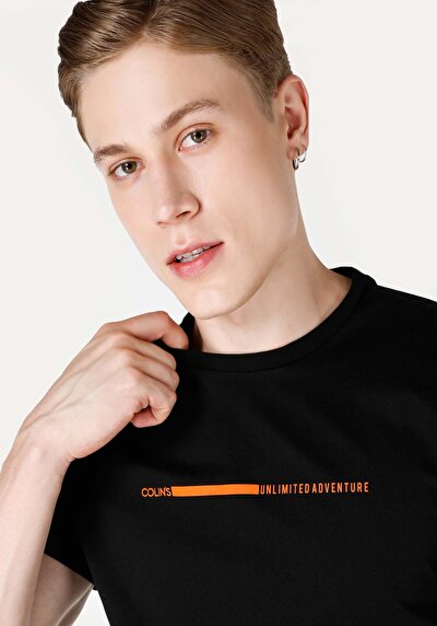 Afficher les détails de T-shirt À Manches Courtes Noir Regular Fit  Homme