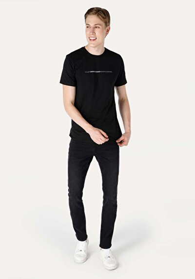 Image de T-shirt À Manches Courtes Noir Regular Fit Homme