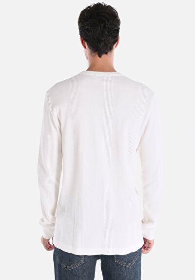Image de T-shirt À Manches Longues Ecru Regular Fit  Homme